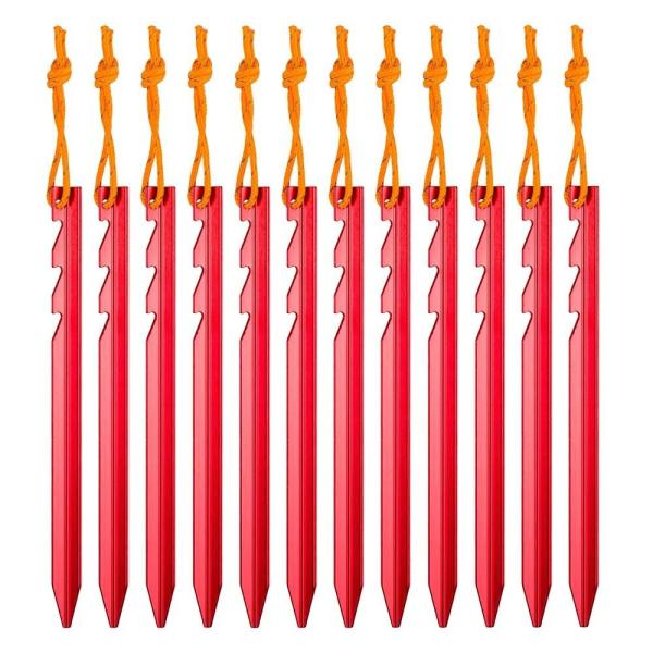 テントペグ 18cm テントステーク キャンプペグ アウトドア キャンプ 登山用 アルミ 軽量 12...