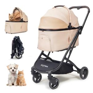 【最新の1秒コット付折り畳み】PETTENA ペットカート 小型犬 分離型 犬カート 耐荷重25kg 「X-FOLD」技術 キャリーコット付ワンタッチ