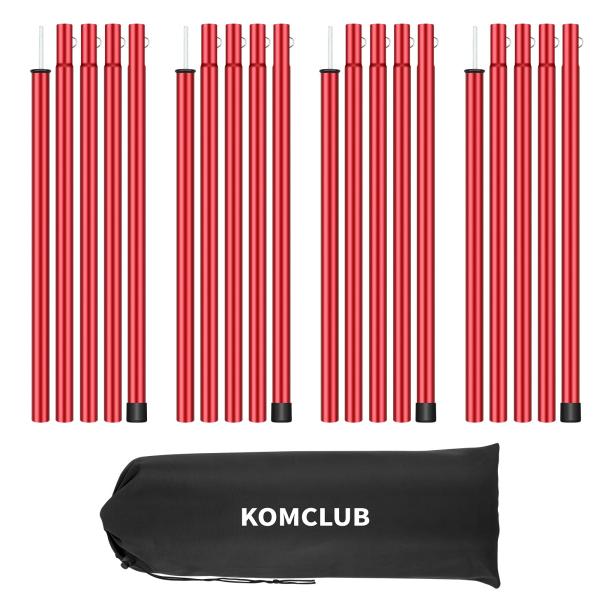 KOMCLUB タープポール 5 本連結調節式 全長 194.5cm 径 19mm 4本セット