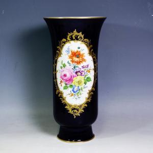 マイセン 花瓶 フラワーベース 大型 35cm 訳あり 二級品 コバルト フラワー 5つ花｜kurashinokura