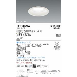 安心のメーカー保証 【インボイス対応店】遠藤照明 ポーチライト 軒下使用可 EFD9029W LED...