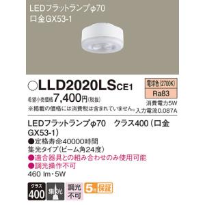 Panasonic（パナソニック） LEDフラットランプ タイプ クラス400(口金