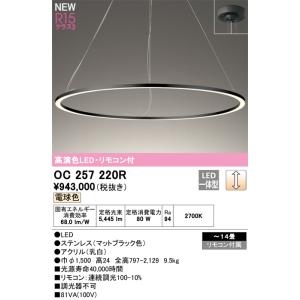 安心のメーカー保証 【インボイス対応店】オーデリック照明器具 ペンダント OC257220R  リモコン付 LED  実績20年の老舗｜kurashinoshoumei