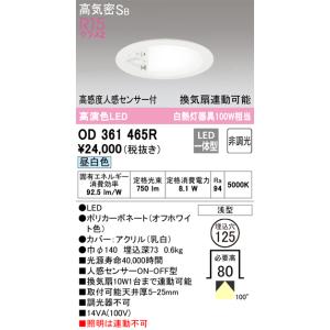 安心のメーカー保証 【インボイス対応店】オーデリック照明器具 トイレ灯 OD361465R  LED  実績20年の老舗｜kurashinoshoumei