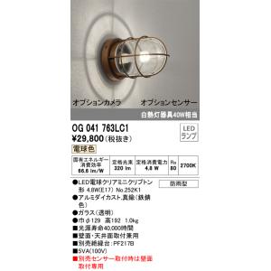 オーデリック照明器具 ポーチライト 軒下使用可 OG041763LC1 （ランプ別梱包）『OG041763#＋NO252K1』  LED 期間限定特価｜暮らしの照明