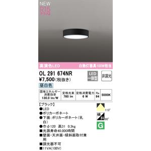薄型LEDシーリングライト OL291674NR （昼白色） （ブラック）の商品画像