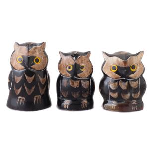 フクロウ置物 ふくろう置物 水牛角 ふくろう : 暮らしプラス - 通販