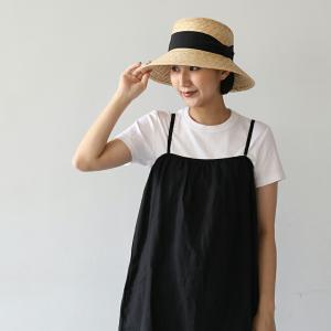 田中帽子店 Anika アニカ 麦わら帽子 紫...の詳細画像1