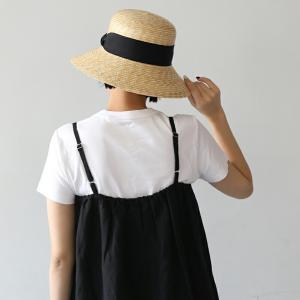 田中帽子店 Anika アニカ 麦わら帽子 紫...の詳細画像4