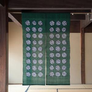 よつめ染布舎 紫陽花 墨染のれん 墨染め 作家 小野豊一 型染め 民芸 のれん 壁飾り タペストリー インテリア