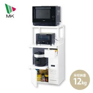 エムケー精工 SK-506W 米びつ付きレンジ台 鋼板製 米収納量12kg
