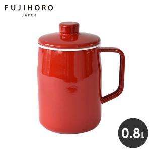 富士ホーロー オイルポット FiltoプラスOPF-0.8L R レッド (活性炭カートリッジ付) 油こし器｜kurashiya