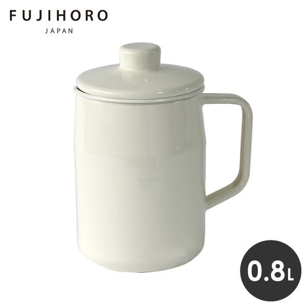 富士ホーロー オイルポット Filtoプラス OPF-0.8L W ホワイト (活性炭カートリッジ付...