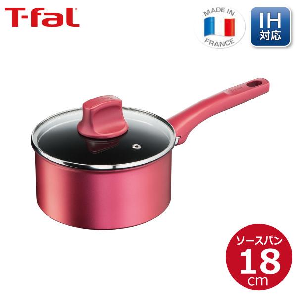 ティファール T-fal ＩＨルージュ・アンリミテッド ソースパン 18cm G26223 IH・ガ...
