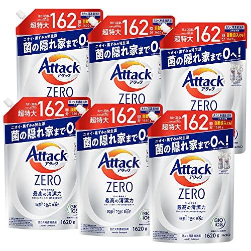 【ケース販売】アタックＺＥＲＯ 洗濯洗剤 液体 アタック液体史上 最高の清潔力 詰め替え１６２０ｇ×...