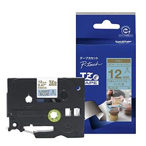 【ブラザー純正】ピータッチ リボンテープ TZe-RL34 幅12mm (金文字/ライトブルー)｜kurasinomi