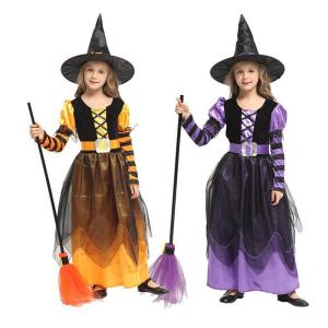 ハロウィン コスプレ 魔女 子供 女の子 衣装 仮装 可愛い 帽子 ドレス ワンピース キッズ 魔女っ娘 人気 コスチューム