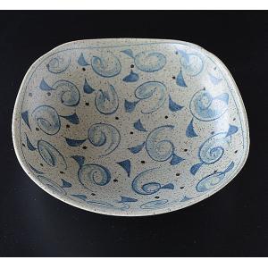 盛皿 カレー皿 パスタ皿 藍の渦 ゆる四角 大鉢｜kurasinoutuwa
