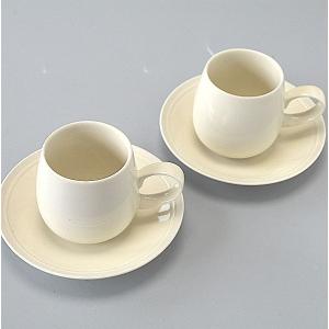 コーヒーカップ＆ソーサー リンドスタイメスト クリーミーホワイト 2客