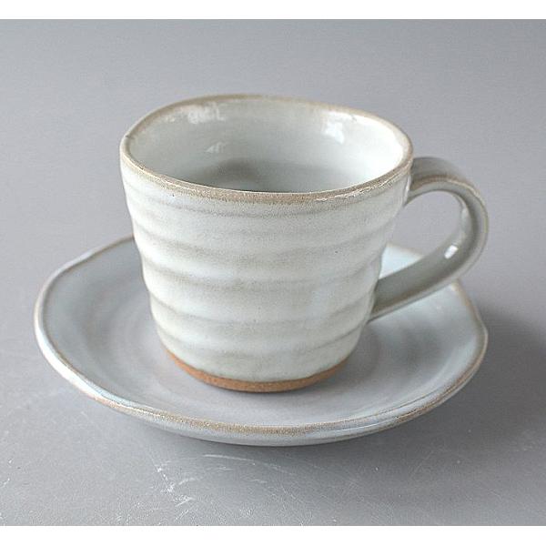 コーヒーカップ＆ソーサー １客 粉引 手作り調
