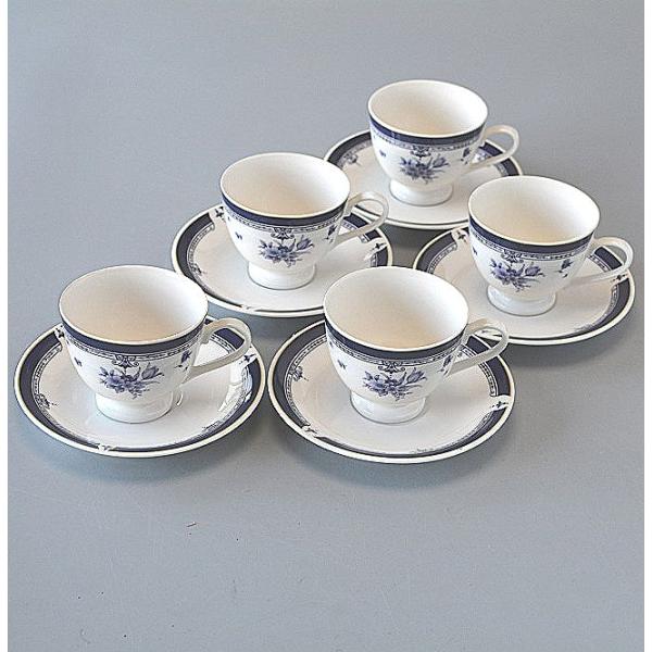 コーヒーカップ ソーサー  5客セット ロイヤルブルー ラウンド