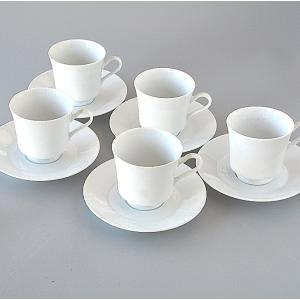 コーヒーカップ＆ソーサー 5客セット ボーンチャイナ 大きめのカップ