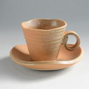 コーヒー カップソーサー美濃焼き 清山窯 志野焼木箱入り プレゼント
