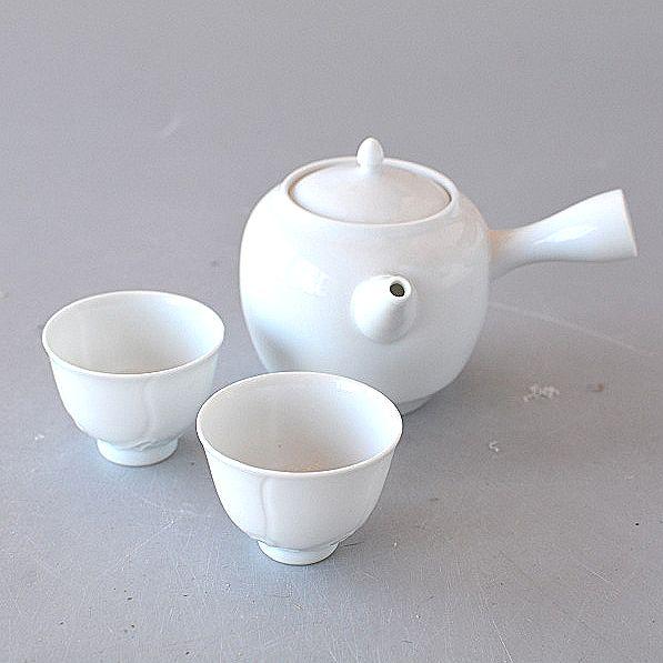 急須 ポット 中国茶器セットD 茶杯2個 高級白磁