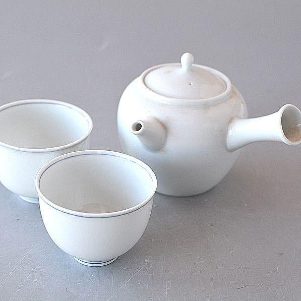 急須 ポット 中国茶器セットF 茶杯2個 高級白磁