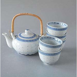 煎茶道具 煎茶器セット 京焼き 白磁 高野昭阿弥作 湯のみ5客 宝瓶 急須