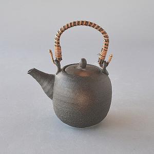 土瓶急須 1.7L 8号 墨小花 茶こし付き 急須 陶器製 （ 食洗機対応 土瓶