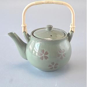 急須　陶器　蔓ハンドル　作家物　蔓細工　未使用に近い美品 籐ツル 急須 小さめ 350cc miyama 深山 美濃焼 日本製 1ju1sai 一汁