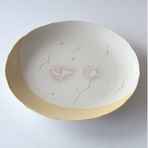 メタ皿 20.5cm うさぎ 野に遊ぶ兎 : 暮らしの器 - 通販 - Yahoo