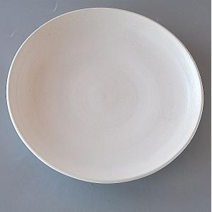 大皿 ピザ皿 パーティー皿 ホワイト 表マット 裏艶あり : 暮らしの器