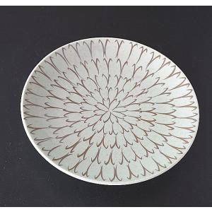 小澤基晴 *ブロンズ しのぎ 7寸皿*ブラウン茶プレート器うつわ食器