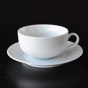 シンプルな白いスープカップ&ソーサーの商品画像