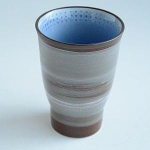 フリーカップ 湯飲み 冷酒カップ ボーダー 焼酎カップ アメジスト