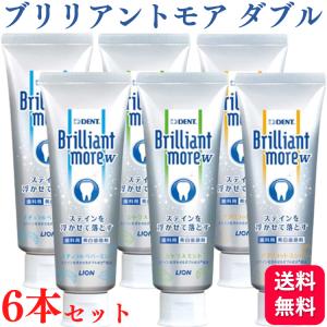 6本セット 3種類から選べる  ライオン ブリリアントモア ダブル 90g ナチュラルペパーミント アプリコットミント シトラスミント 歯磨き粉