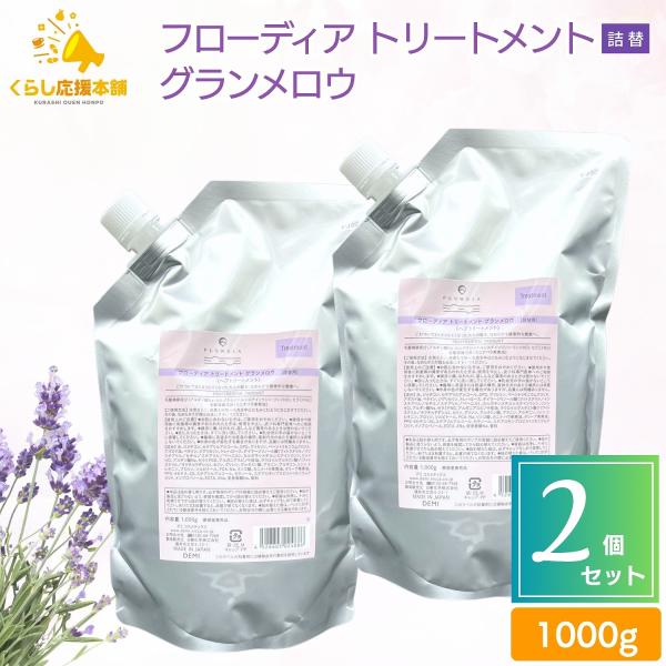 2個セット  デミコスメティクス フローディア トリートメント グランメロウ 1000g 詰替え レ...