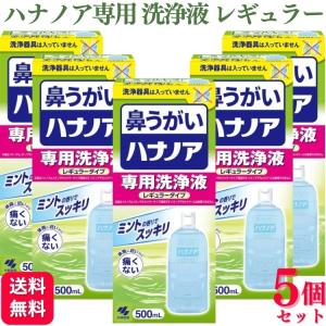 5個セット 小林製薬 鼻うがい ハナノア 専用洗浄液 レギュラータイプ 500ml 鼻洗浄