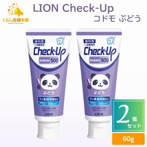 2個セット LION Check-up kodomo ぶどう 子供用 歯磨き粉 チェックアップ 医薬部外品