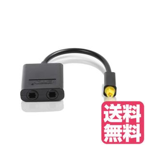 2分配 光デジタル オーディオスプリッター光角型 1入力−2分配 角型（オス）⇒角型（メス）×2 分配器 SPDIF S/PDIF ブラック 2分配器 1台の信号源で2台