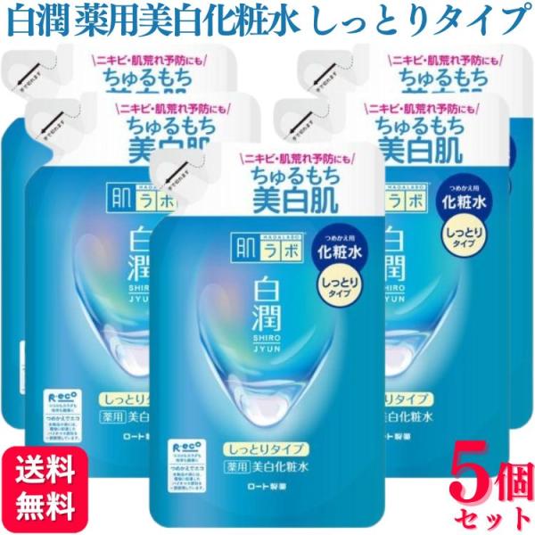 5個セット ロート製薬 肌ラボ 白潤 薬用美白化粧水 しっとりタイプ つめかえ用 170ml 化粧水