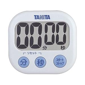 タニタ キッチン タイマー マグネット付き 大画面 100分 ホワイト TD-384 WH でか見えタイマー