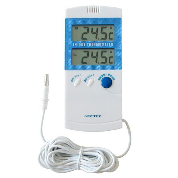 DRETECドリテック センサー付き室内室外温度計