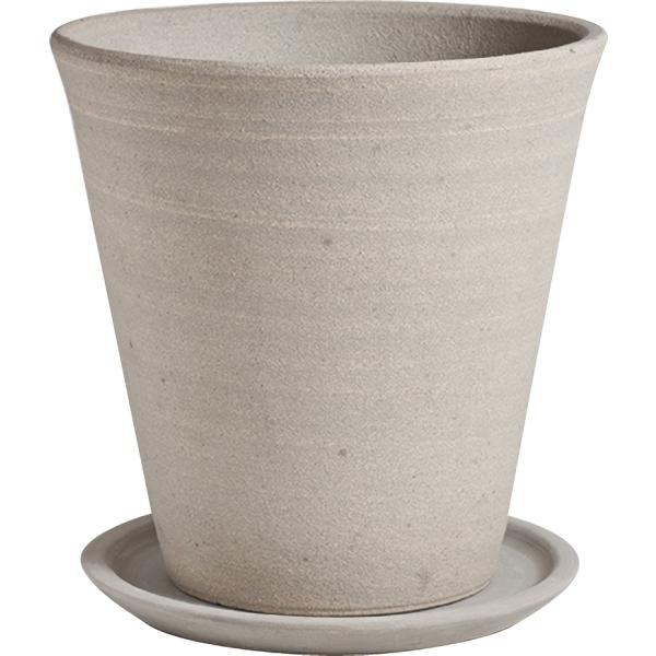 信楽焼 陶器製植木鉢 カササギＬＬ 植木鉢受皿セット スミイロ