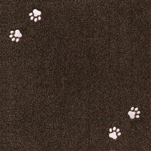 タイルマット タイルラグ てくてく肉球 50×50cm ダークブラウン ラグタス(Rugtasu)