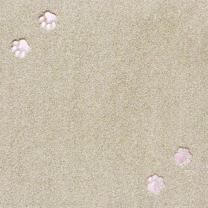 タイルマット タイルラグ てくてく肉球 50×50cm ベージュ ラグタス(Rugtasu)