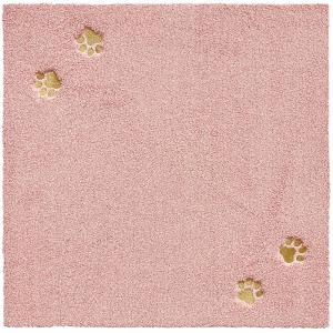 タイルマット タイルラグ てくてく肉球 50×50cm ローズピンク ラグタス(Rugtasu)