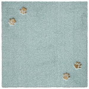 タイルマット タイルラグ てくてく肉球 50×50cm ミントブルー ラグタス(Rugtasu)